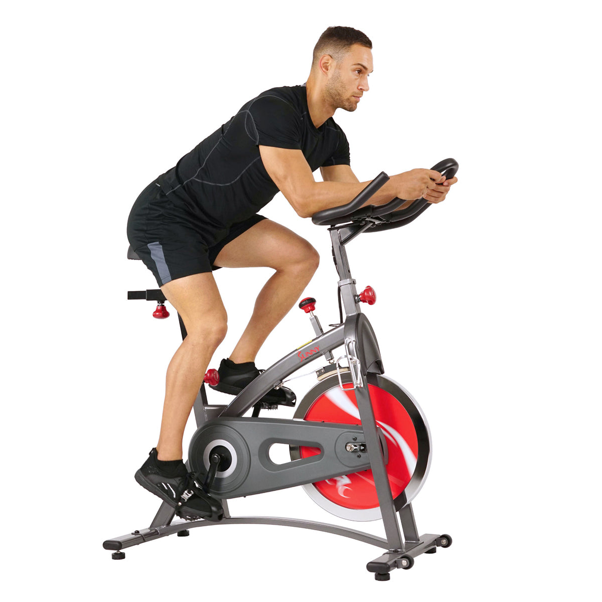 Belt Drive Exercise Bike Indoor Cycling Bike w/ LCD Monitor