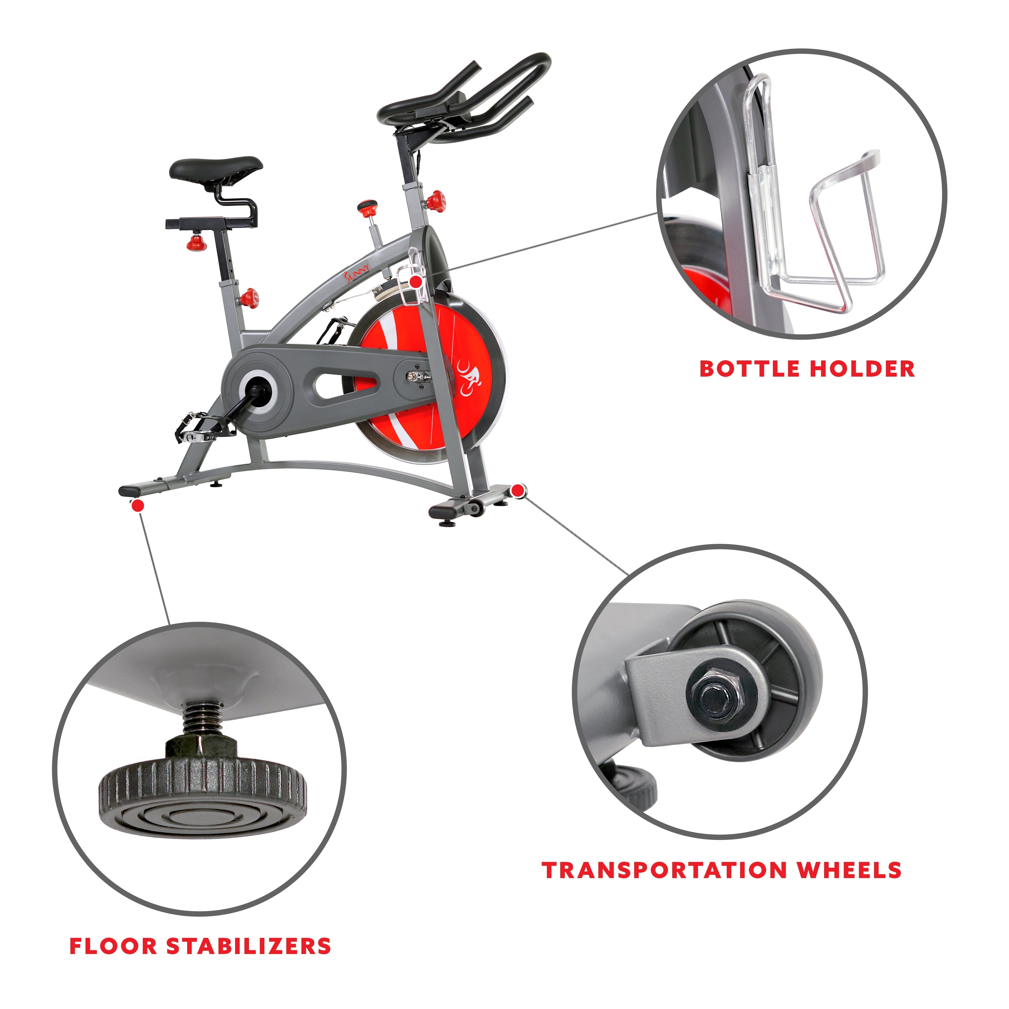 Belt Drive Exercise Bike Indoor Cycling Bike w/ LCD Monitor