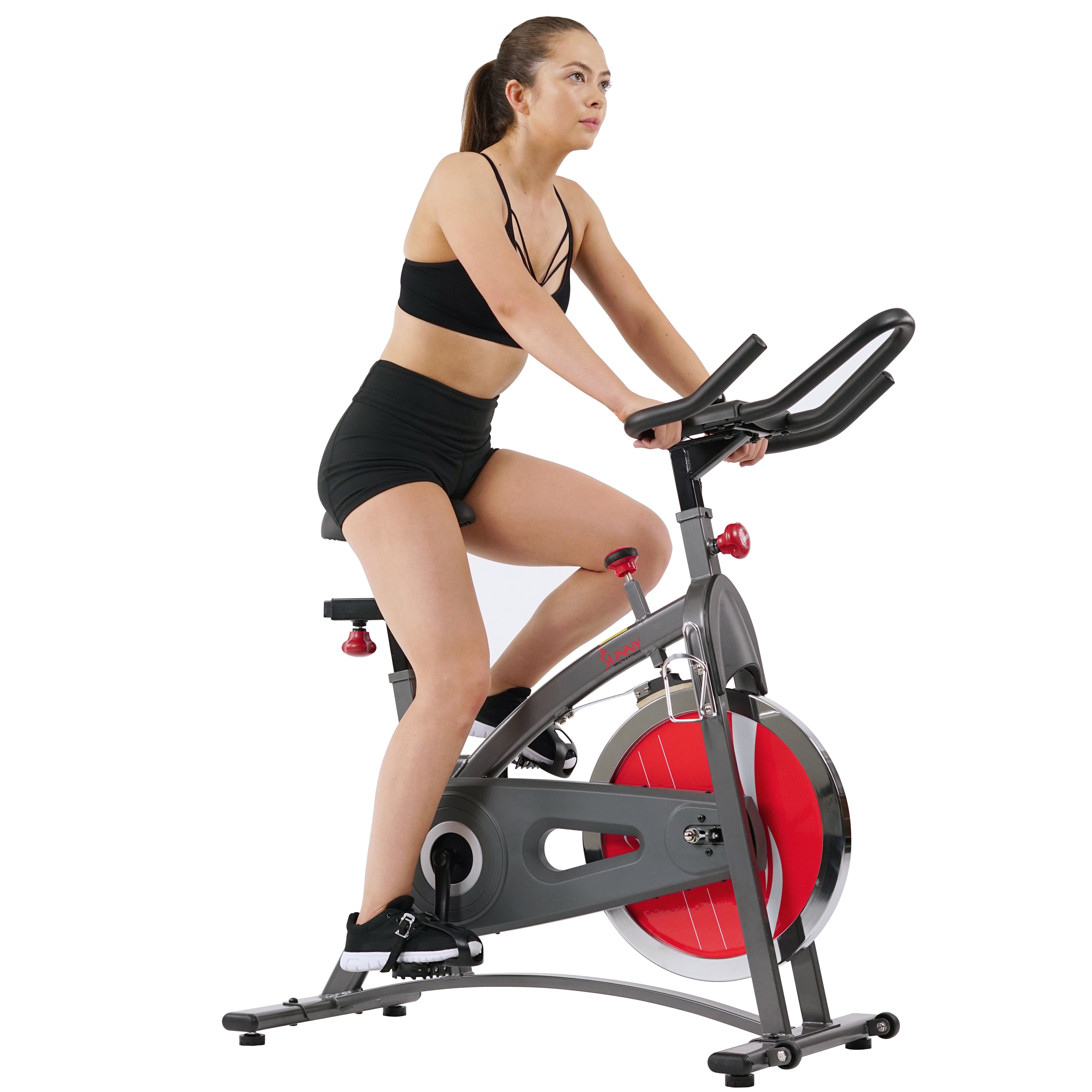 Belt Drive Exercise Bike Indoor Cycling Bike w/ LCD Monitor