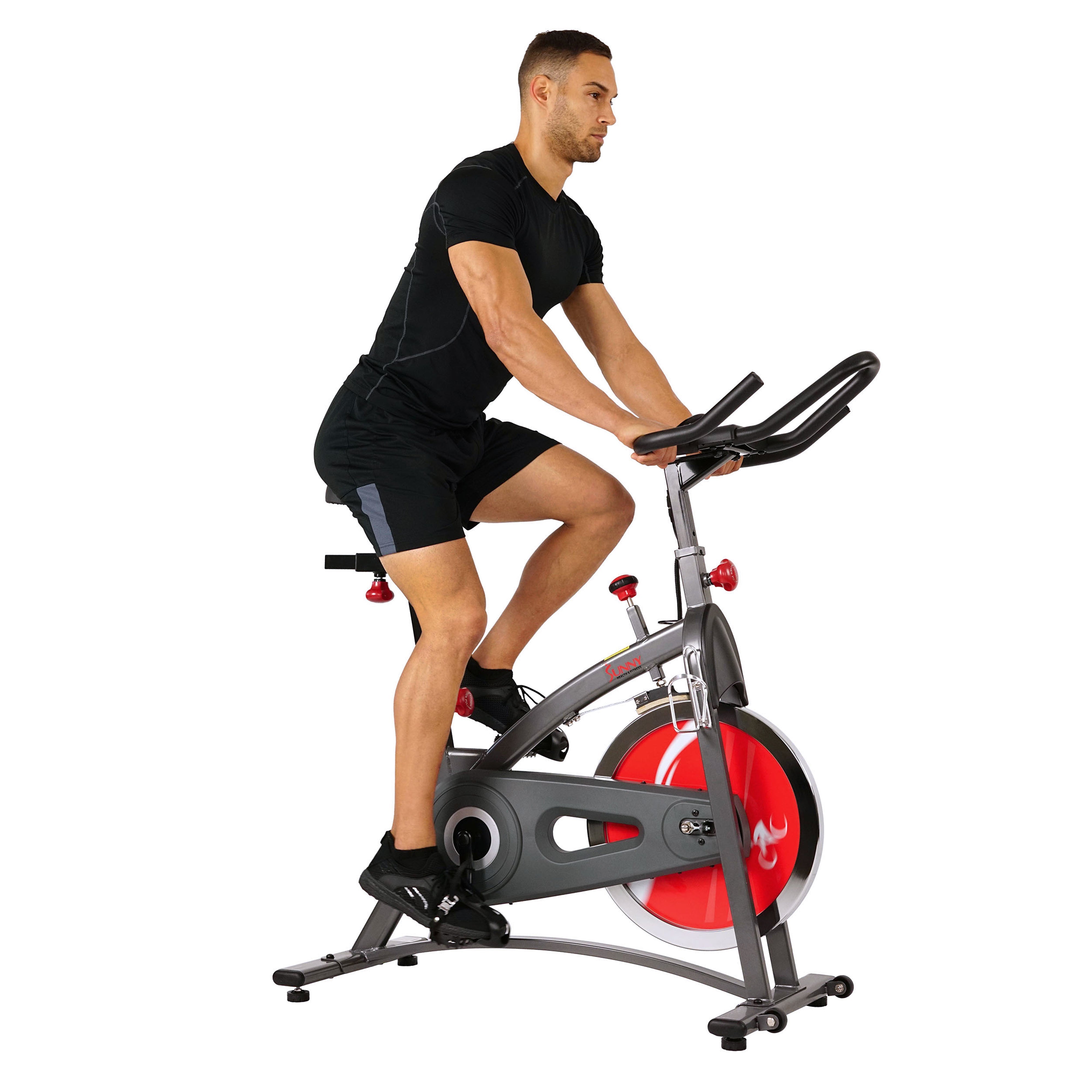 Belt Drive Exercise Bike Indoor Cycling Bike w/ LCD Monitor