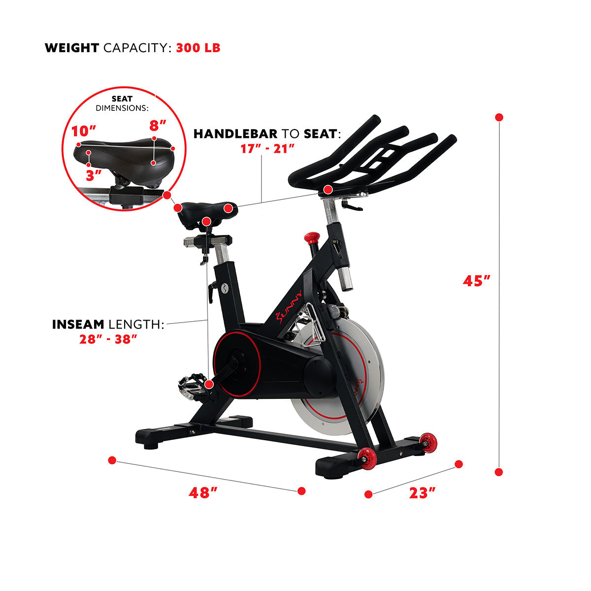 Indoor Cycling Bike Magnetic Belt Drive w/ High Weight Capacity and Device Holder