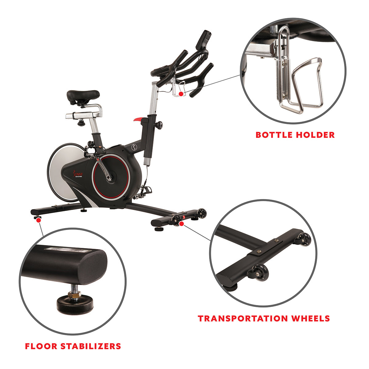 Magnetic Rear Belt Drive Stationary Bike with Cadence Sensor, High Weight Indoor Cycling