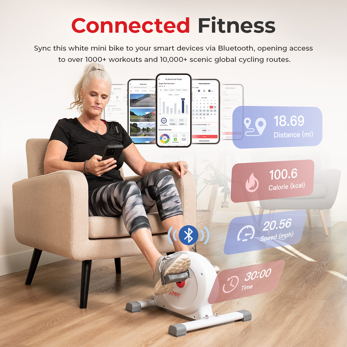 Under Desk Smart Mini Exercise Bike