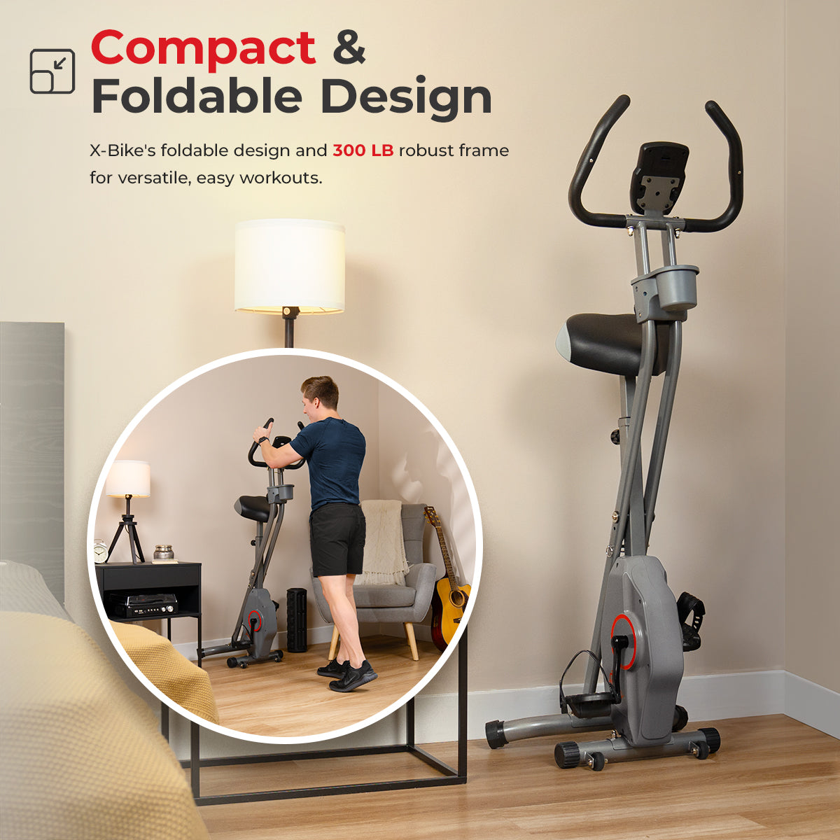 Foldable Magnetic Exercise X-Bike Pro