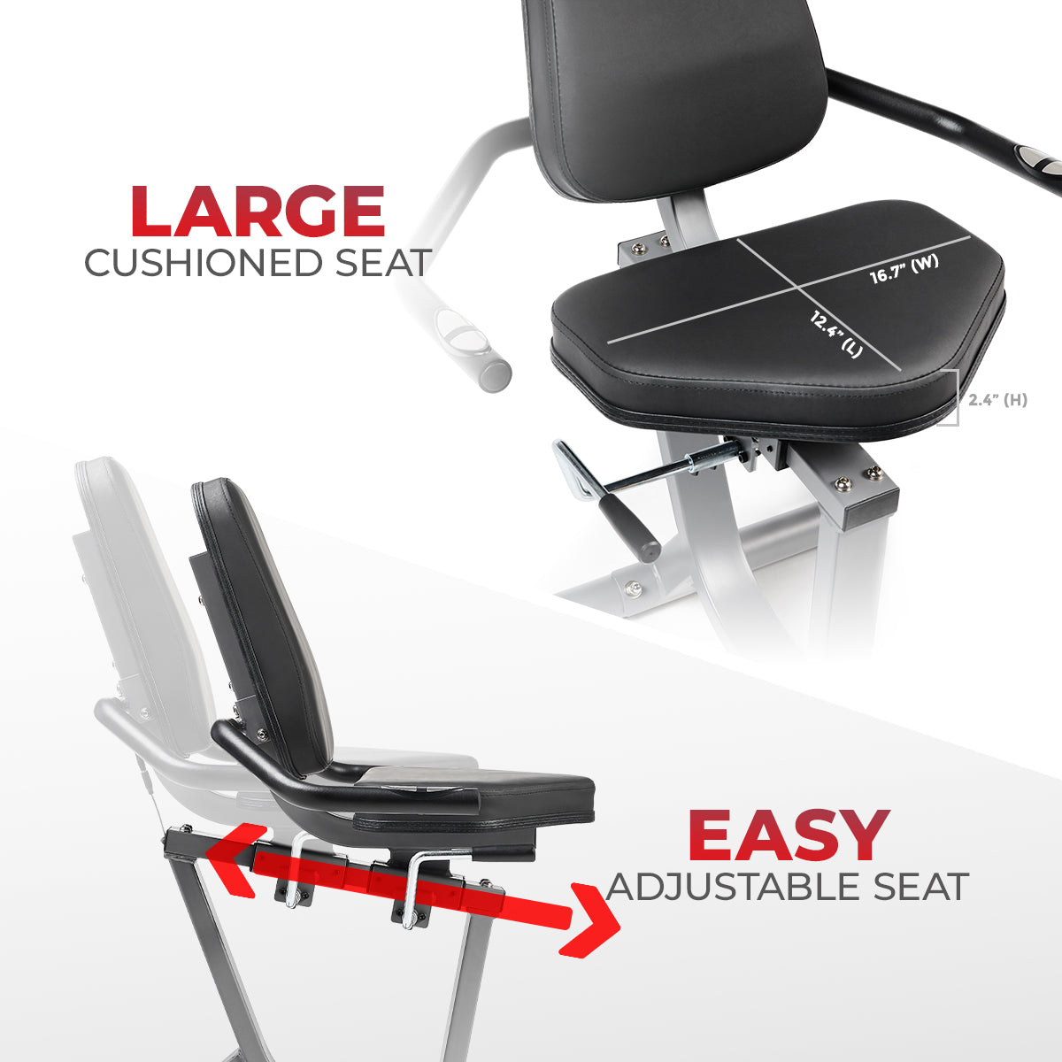 Performance Interactive Recumbent Bike with Moveable Handles and Digital Display