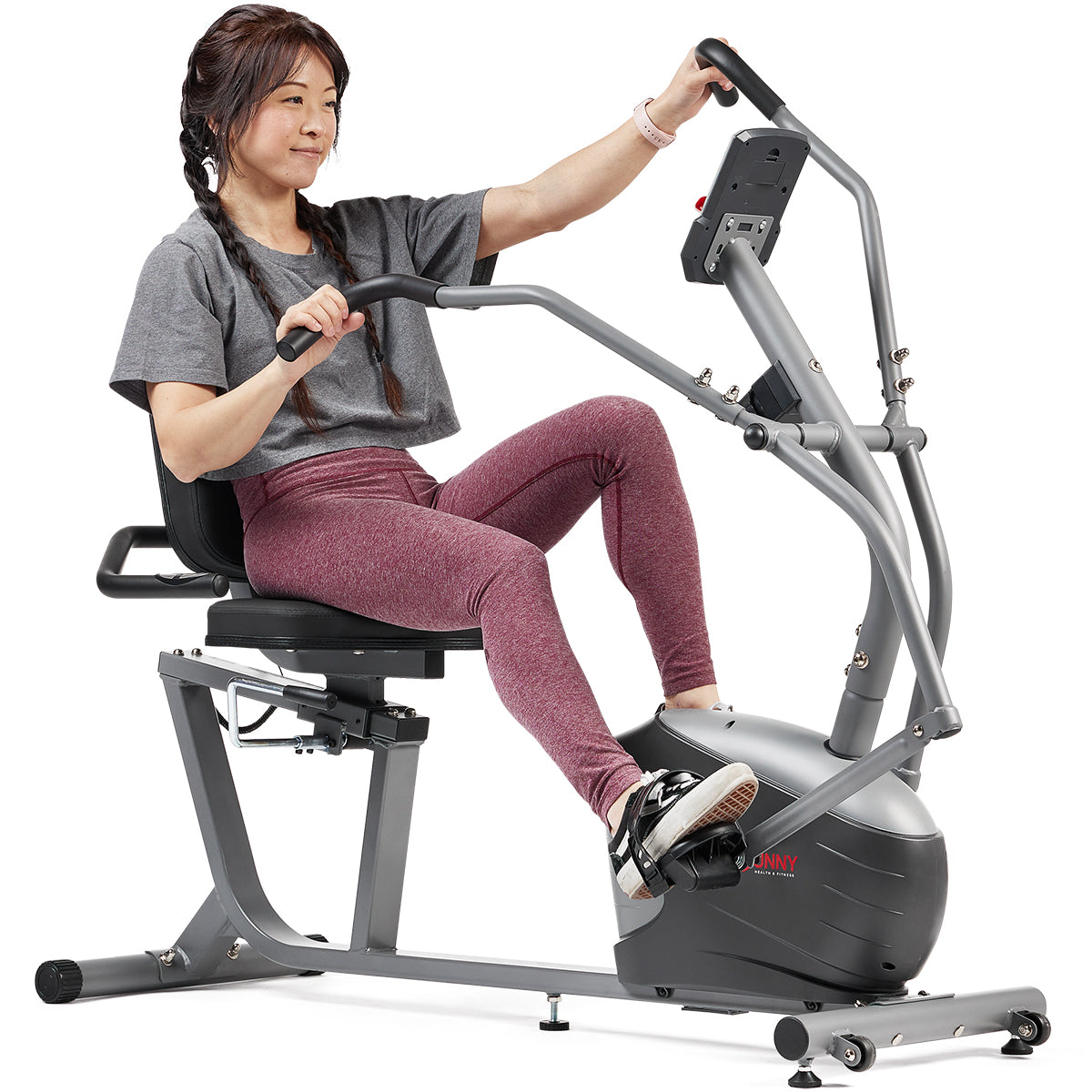 Performance Interactive Recumbent Bike with Moveable Handles and Digital Display